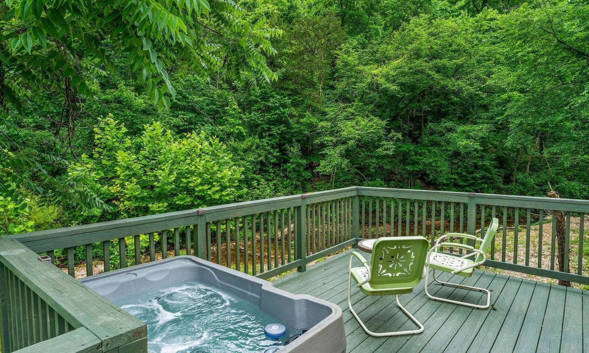 Blue Eye Cabin | Creekside Cabin W/Pool Access & Private Hot Tub Near Thunder Ridge Sleeps 4