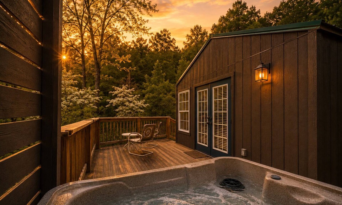 Blue Eye Cabin | Creekside Cabin W/Pool Access & Hot Tub Near Thunder Ridge Sleeps 4
