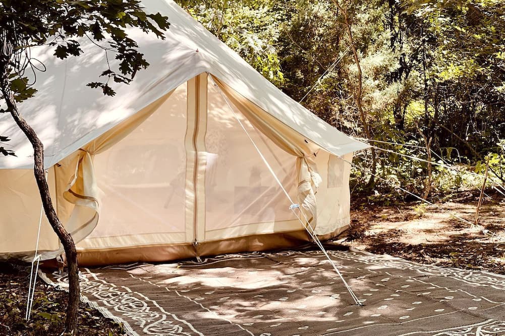 Niles RV Rental | Ideal Bell Tent for a Glamping Experience on a Farm with all the Amenities in Niles, MI