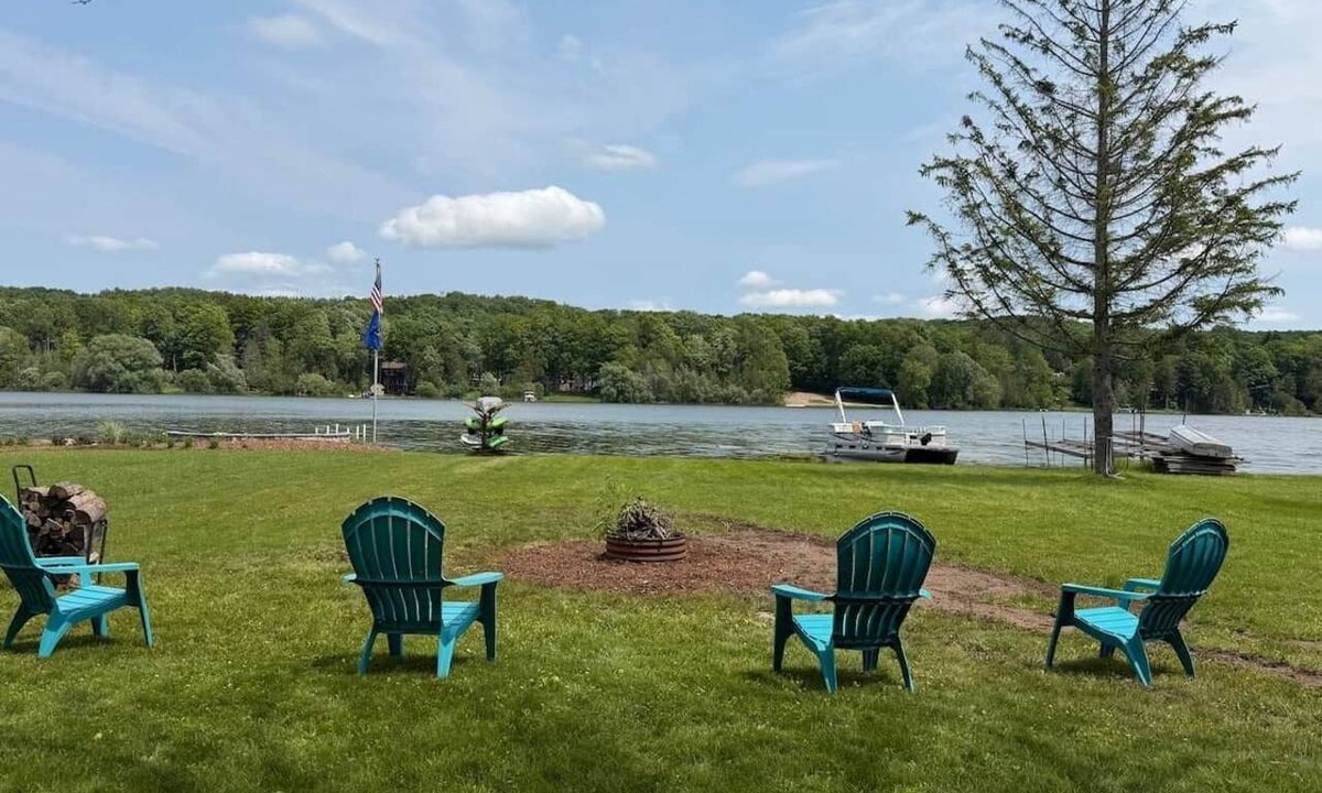 East Jordan House | Lazy Loon, Waterfront, Water Toys, Pontoon, Pets