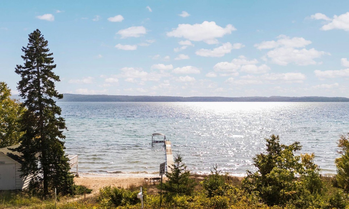 Lake Township Cottage | Retreat on Crystal Lake: Private Dock, Golf, Views