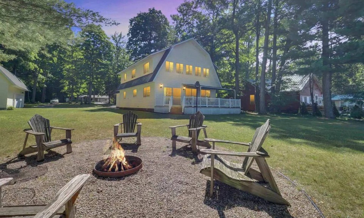 Kalkaska House | Spacious Lakefront Retreat Near Traverse City - Sleeps 18 - Private Launch.