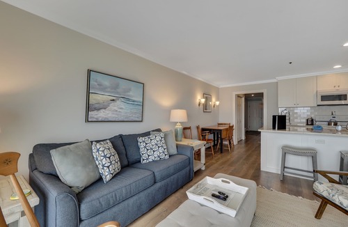 Boyne City Condo | 214 Water Street | Lake Charlevoix Views | Private Patio + Beach