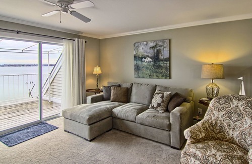 Boyne City Condo | 312 Water Street | Lake Charlevoix Views | Private Beach Access | Fireplace
