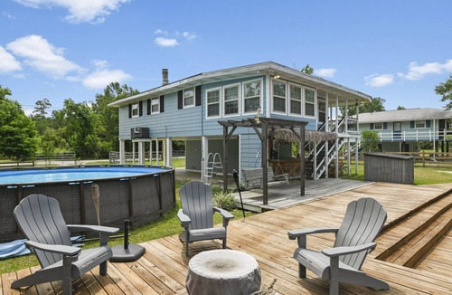Bay St Louis House | All the Summer Fun! Top Rated & Reviewed BSL w Pool , Deck, Dock & Water Access!