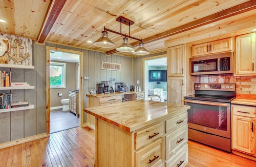 Oconto House | Bayfront Home! Dock, Deck, Hot Tub, & Fire Pit