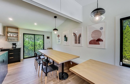 Union Pier House | Bright modern retreat w/private hot tub Beach1 Block Fire Pit