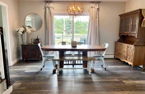 Northeast House | Creek View Farmhouse-Style Home on Acreage