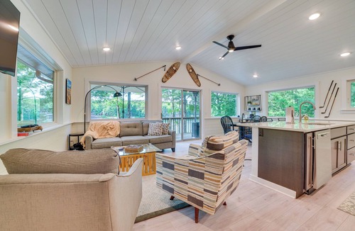Lake Arrowhead House | Deck & Fire Pit: Near ATV trails in Gaylord