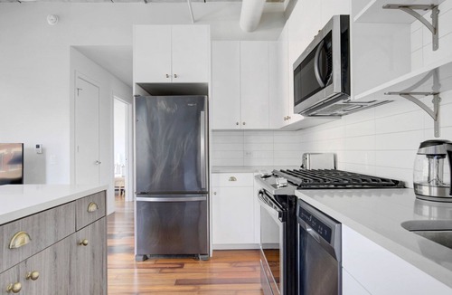 Near North Side Apartment | Hip River North 1BR w/Gym + Pool + W/D near Mag Mile by Blueground