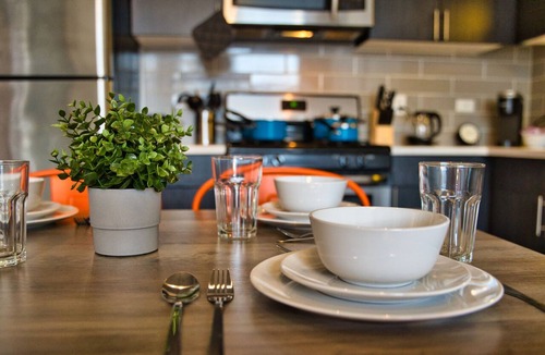 Near South Side Hotel | Luxury 3BR Suite with Patio & Skyline Views, Near McCormick