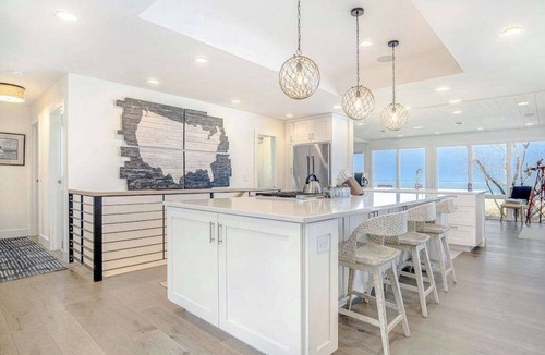 New Buffalo House | Luxury Lakefront Home w/Private Hot Tub, Large Yard, Association Beach & WiFi