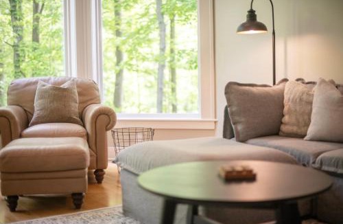 South Haven House | Pool, Hot Tub & Screened Porch - Fireplace Overlooking Wooded Ravine
