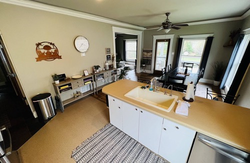 East Jordan House | Private DOCK Lake Charlevoix/Pontoon Boat & Golf-Cart/RV Parking/Sleeps 14