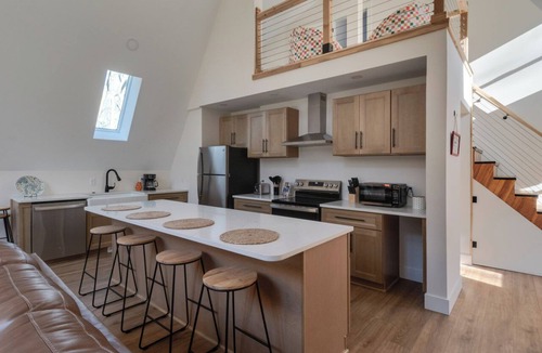 South Haven House | Secluded Architectural A-Frame w/Soaring Windows & Fire Pit