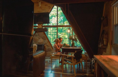 Rockbridge House | Waterfront A Frame with Dock Canoe Kayaks Family