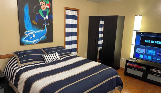 Cozy 1-bedroom studio apartment in pleasant McLean with AC, arcade game, huge TV in McLean