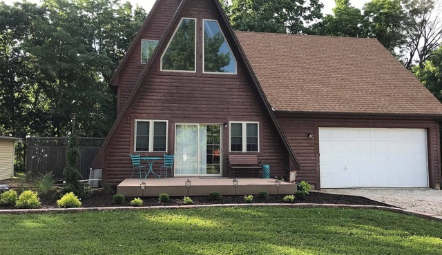 Double A frame Lake House on Pomme de Terre with Dock and Direct Lake Access in Flemington