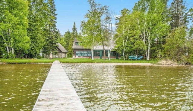 Lakefront home with Platte Lake views - private dock, kayaks & paddleboards