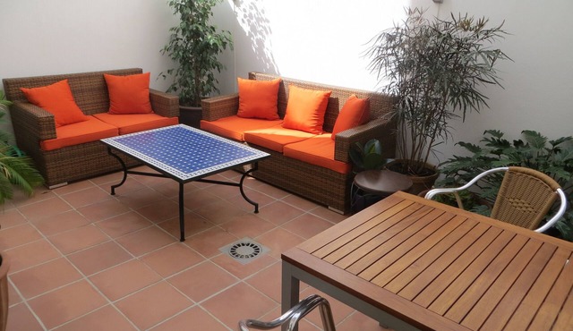 Modern central apartment with large private garden terrace in Málaga