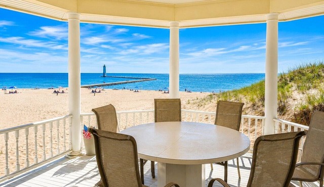 NEW! The Frankfort Beach House - Spectacular Lakefront Home on Frankfort Beach and Lake Michigan!