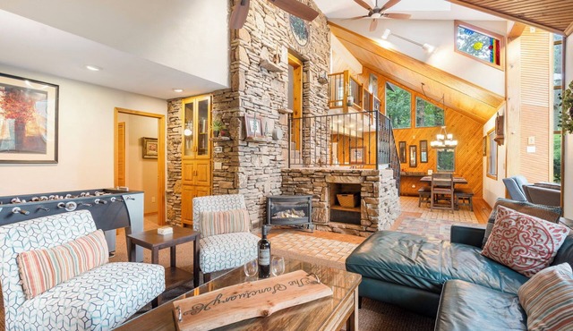 Private 40-Acre Tall Pines Sanctuary with Hot Tub, Game Table, Car Charger & Community Pool
