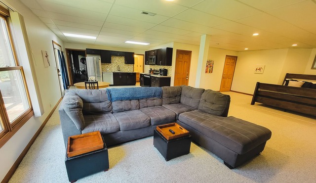 Spacious walkout by Fox River Trail 75" TV & Fast Internet