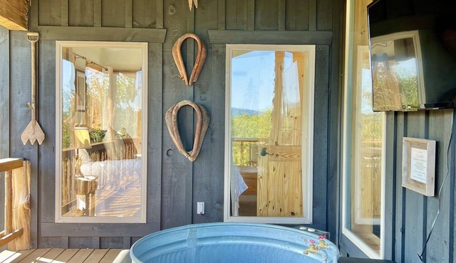 The Hawk Haven has awesome views and is a newly updated cabin with many extras in Mountain View