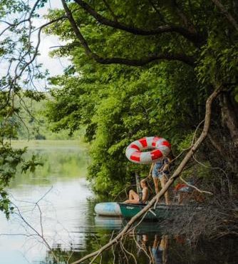 Waterfront A Frame with Dock Canoe Kayaks Family in Rockbridge