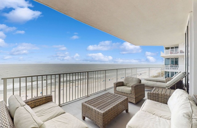 Beachfront 10th-floor condo with Gulf view, pool, gym, & balcony in Perdido Key