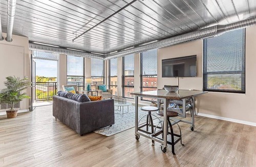 Old West Side Apartment | Urban Condo with Balcony in Downtown Ann Arbor