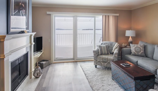 313 Water Street | Lake Charlevoix Condo | Gas-Log Fireplace | Private Beach