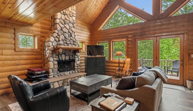 Charming Log Cabin Just Steps from the Slopes at Boyne Mountain